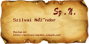 Szilvai Nándor névjegykártya