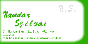 nandor szilvai business card